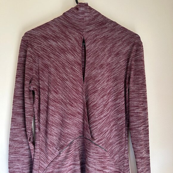 Lululemon &go Take-Off Long Sleeve, color: Heathered Bordeaux Drama, sz 8 - Picture 12 of 16